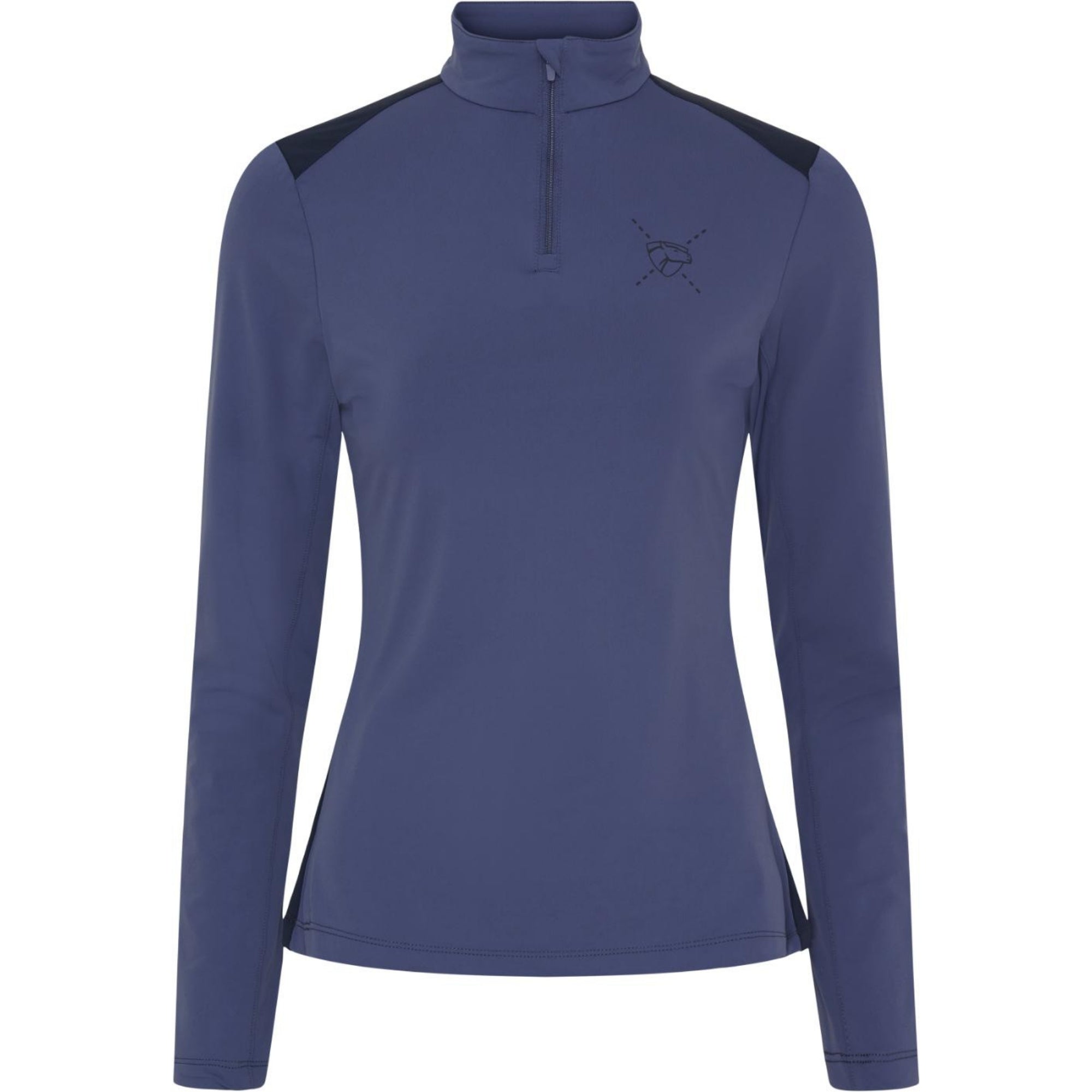 Catago Vivian Half Zip Long Sleeve Top Crown Blue