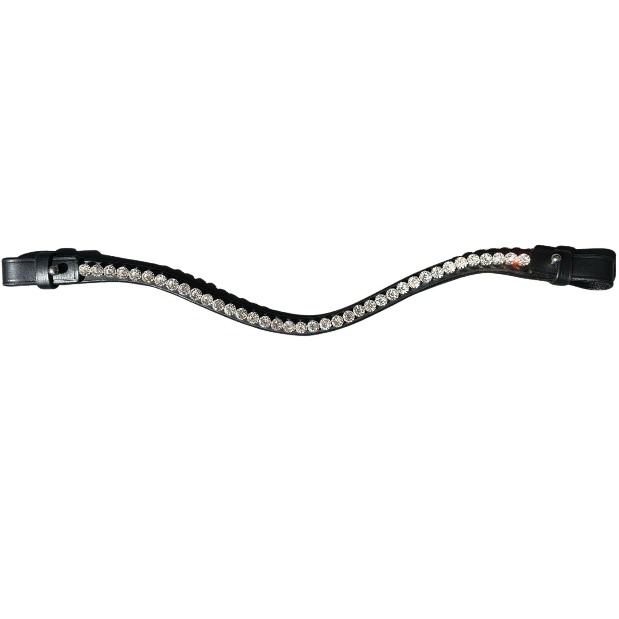 EDC Classic Curved Crystal Browband With Clips and Clear Crystals