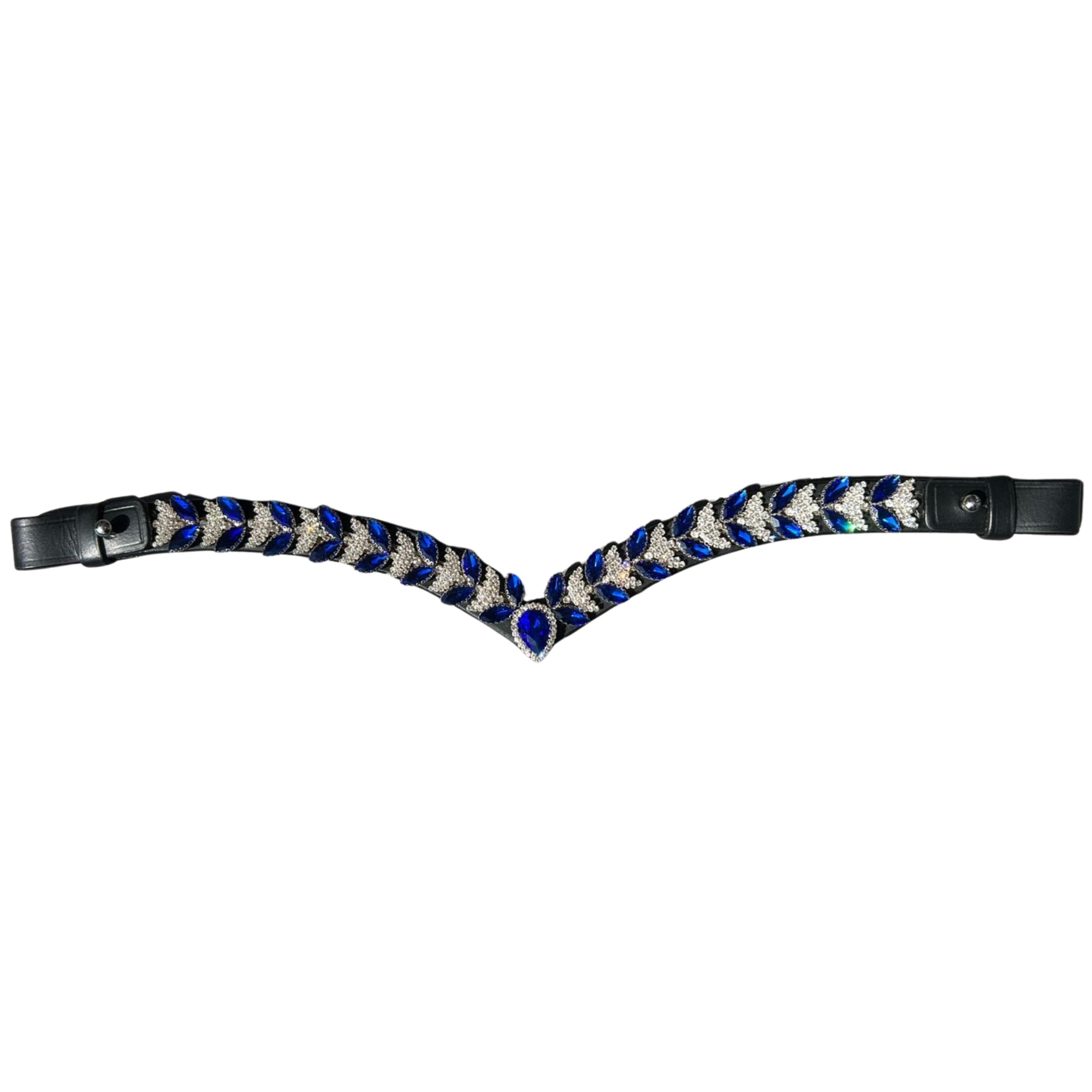EDC Crystal Leaf Browband With Sparkling Jewel and Rhinestone Detailing