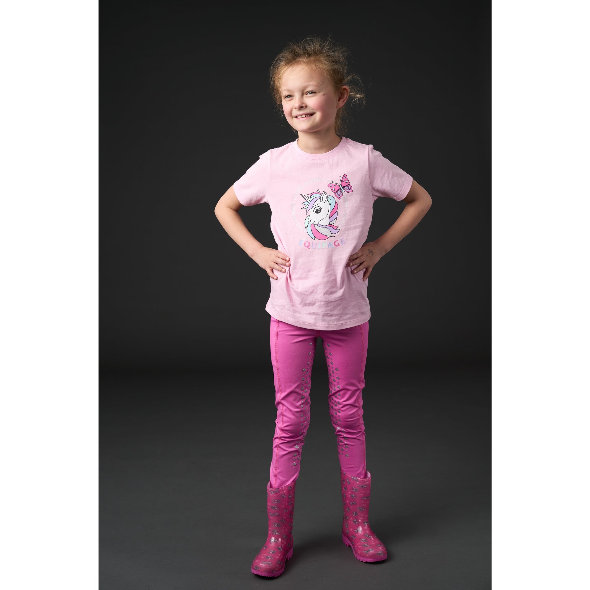 EQ Molly Heart Glitter FG Kids Riding Tights
