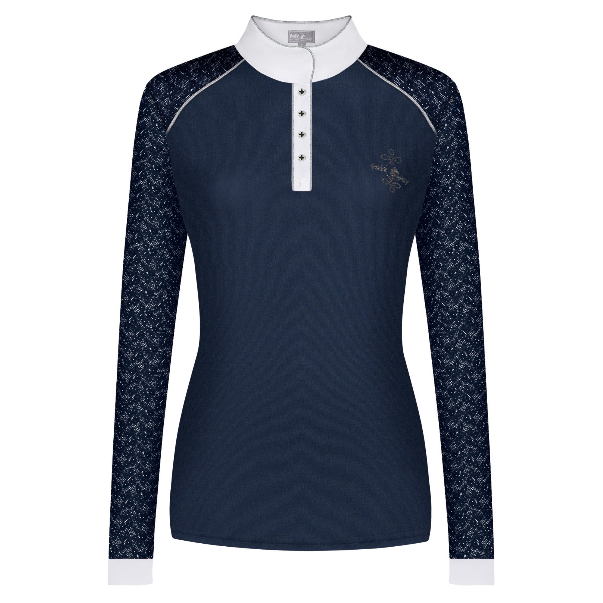 Fair Play Anita Long Sleeve Competition Shirt Navy