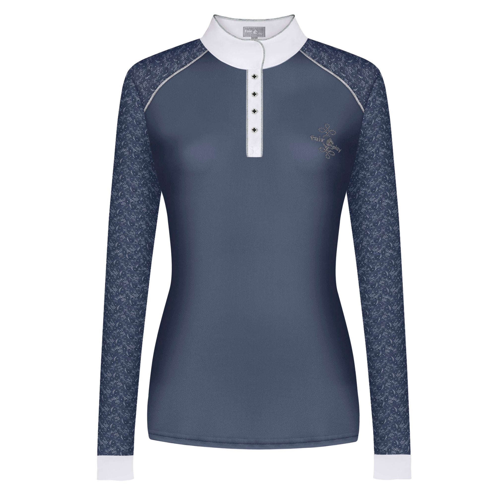 Fair Play Anita Long Sleeve Competition Shirt Steel Blue