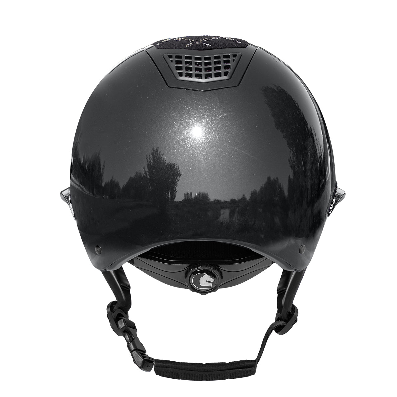 Fair Play Quantinum Spotlight Shiny Silver Riding Helmet