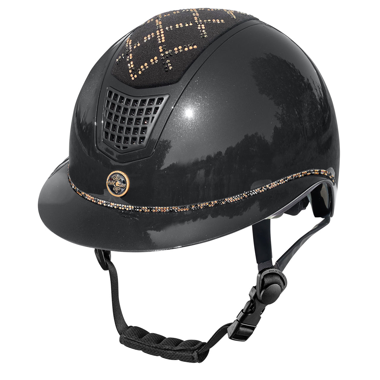 Fair Play Quantinum WV Spotlight Shiny VG Riding Helmet Black