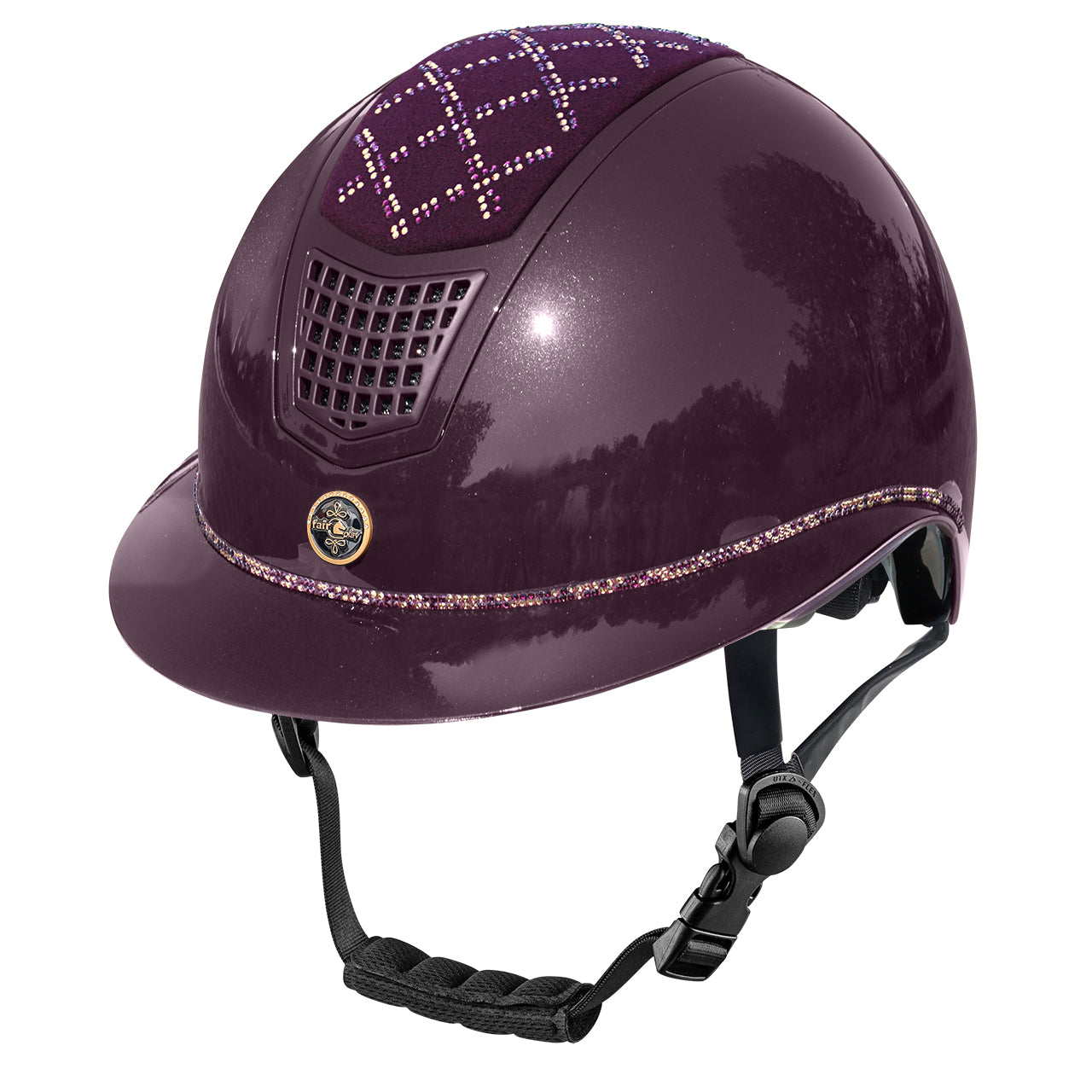 Fair Play Quantinum WV Spotlight Shiny VG Riding Helmet Royal Berry
