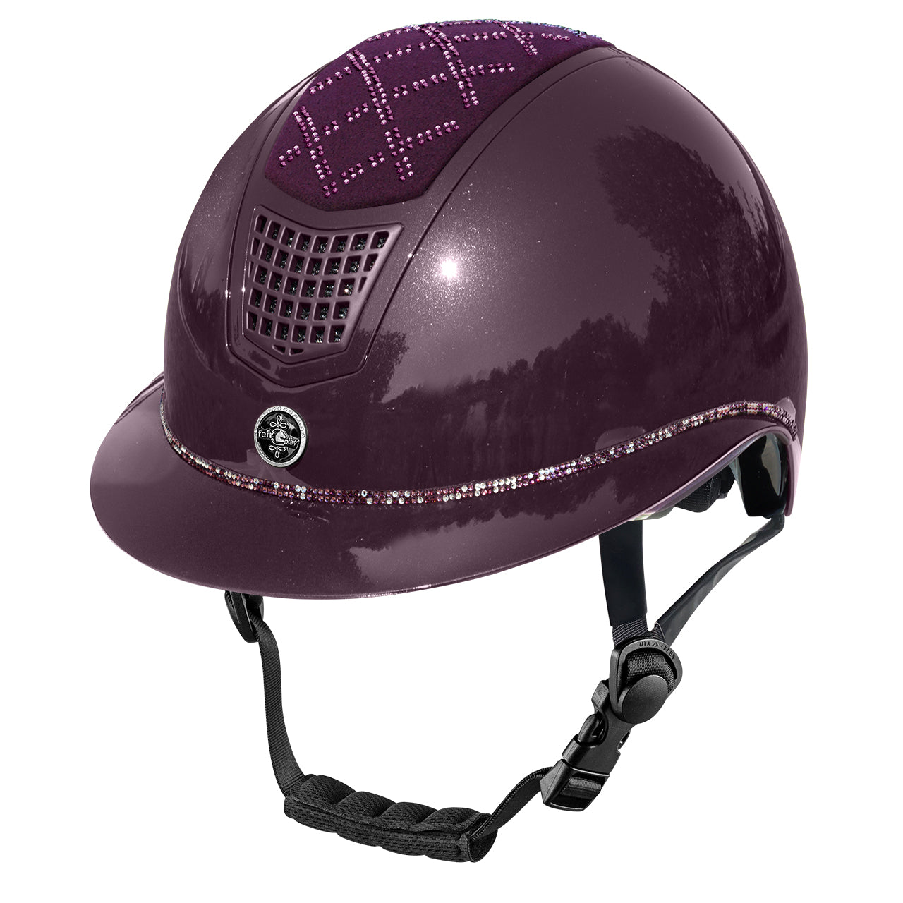 Fairplay Helmet Quantinum Spotlight Shiny Silver Helmet Royal Berry