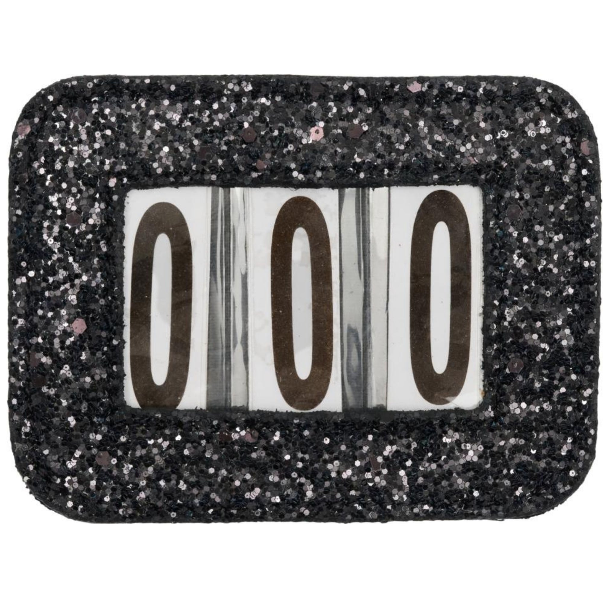 HorseGuard Glitter Competition Number Holder With Strap and Pin Attachment Black