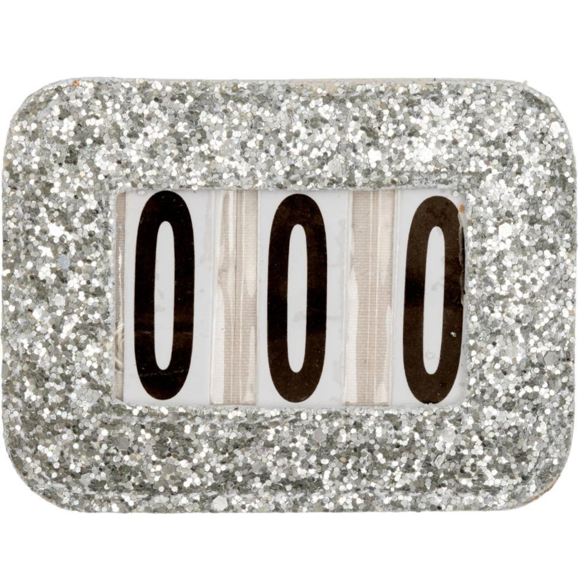 HorseGuard Glitter Competition Number Holder With Strap and Pin Attachment SIlver