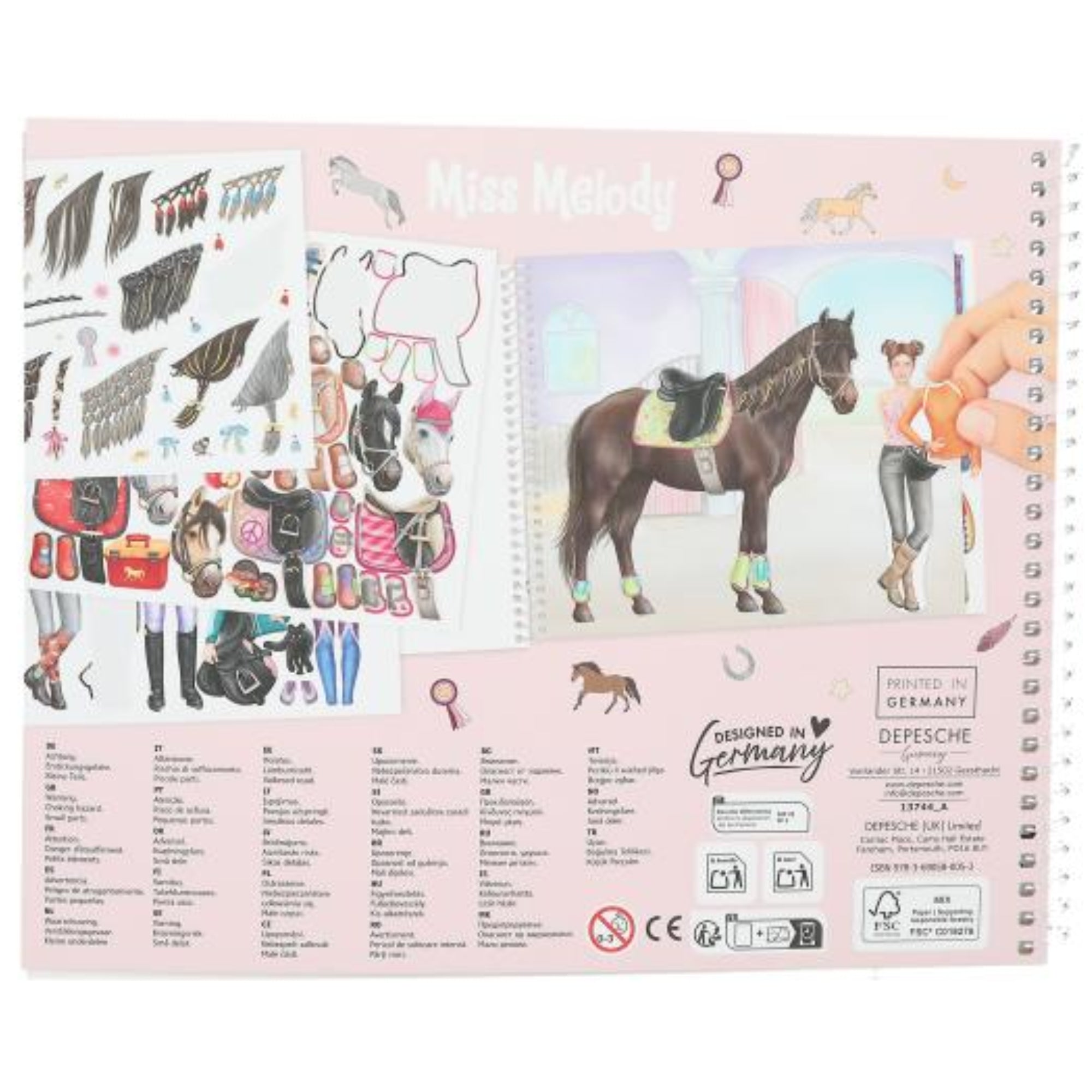 Miss Melody Dress Me Up Horse and Rider Sticker Book With Foil and Paper Stickers