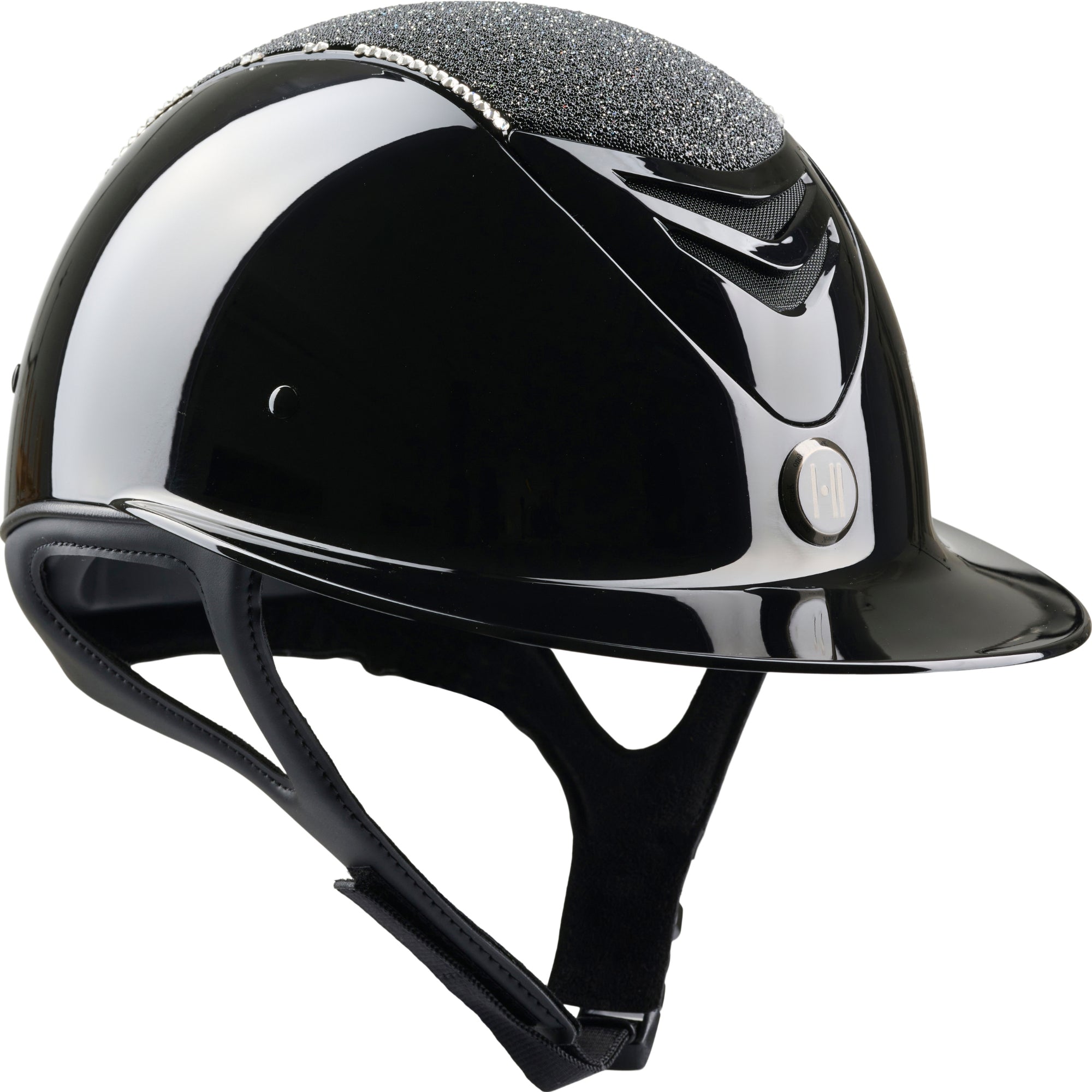 One K Defender Avance Glossy Glitter Riding Helmet Black