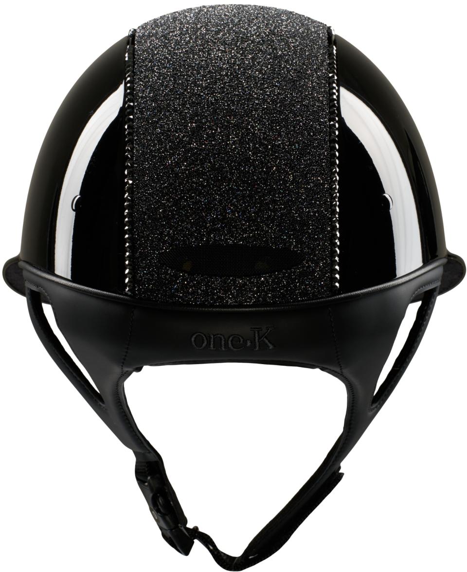 One K MIPS Avance Glossy Glitter Swarovski Riding Helmet Black