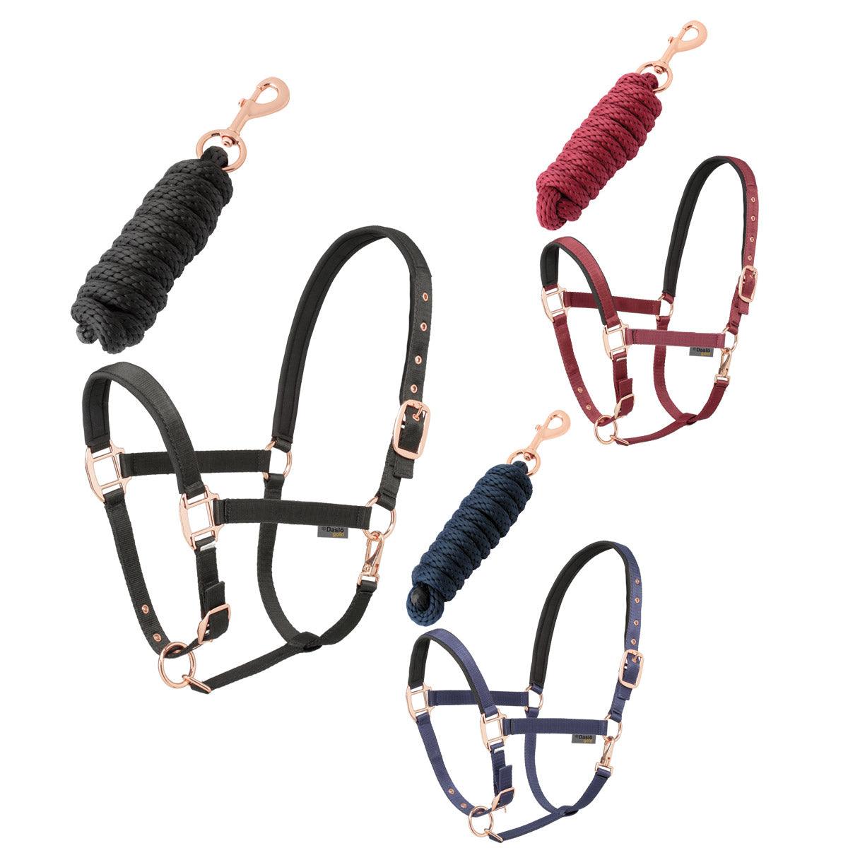 Daslo Gold Nylon Halter And Lead Rope