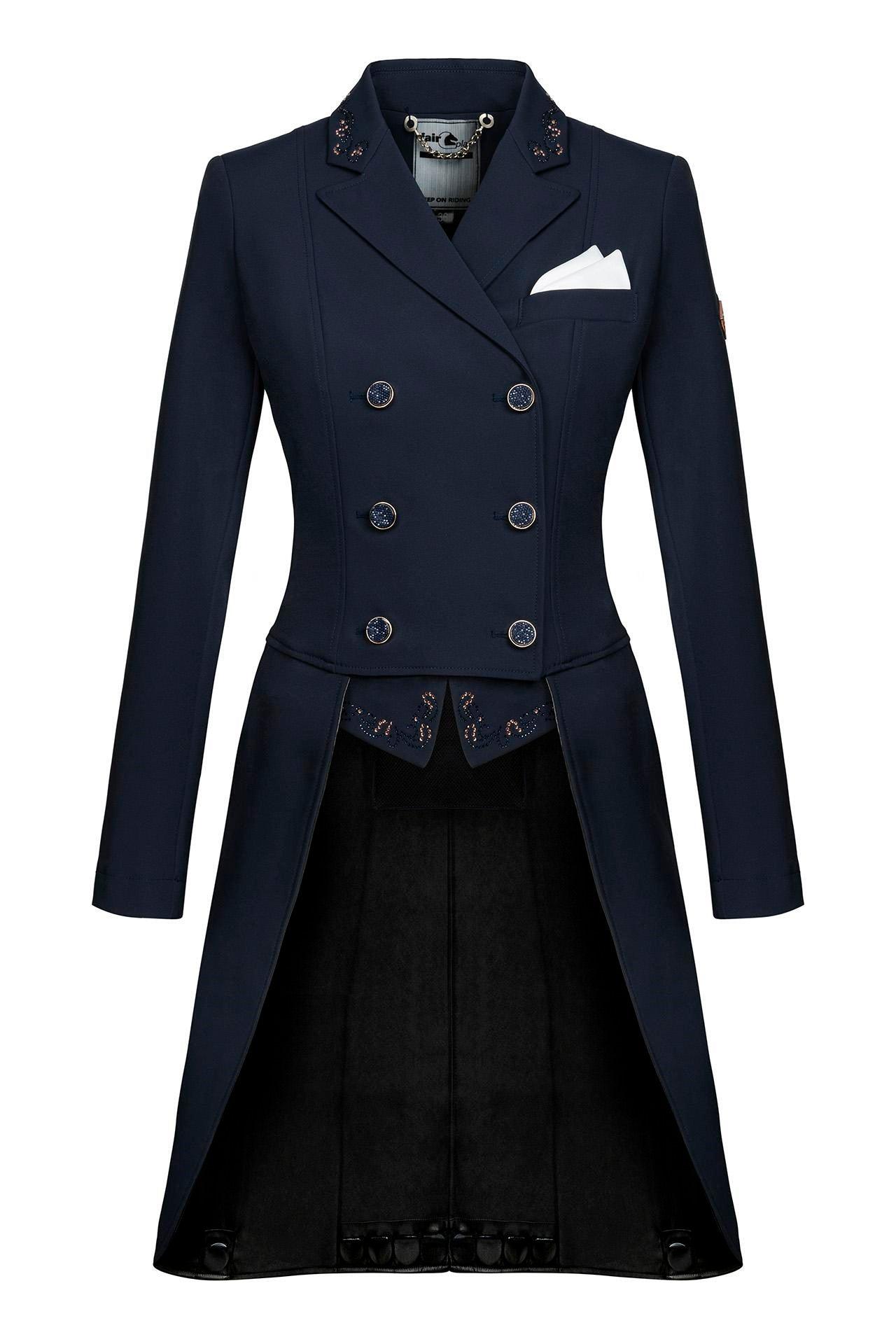 Fairplay Dorothee Chic Rosegold Long Tailcoat Show Jacket Navy