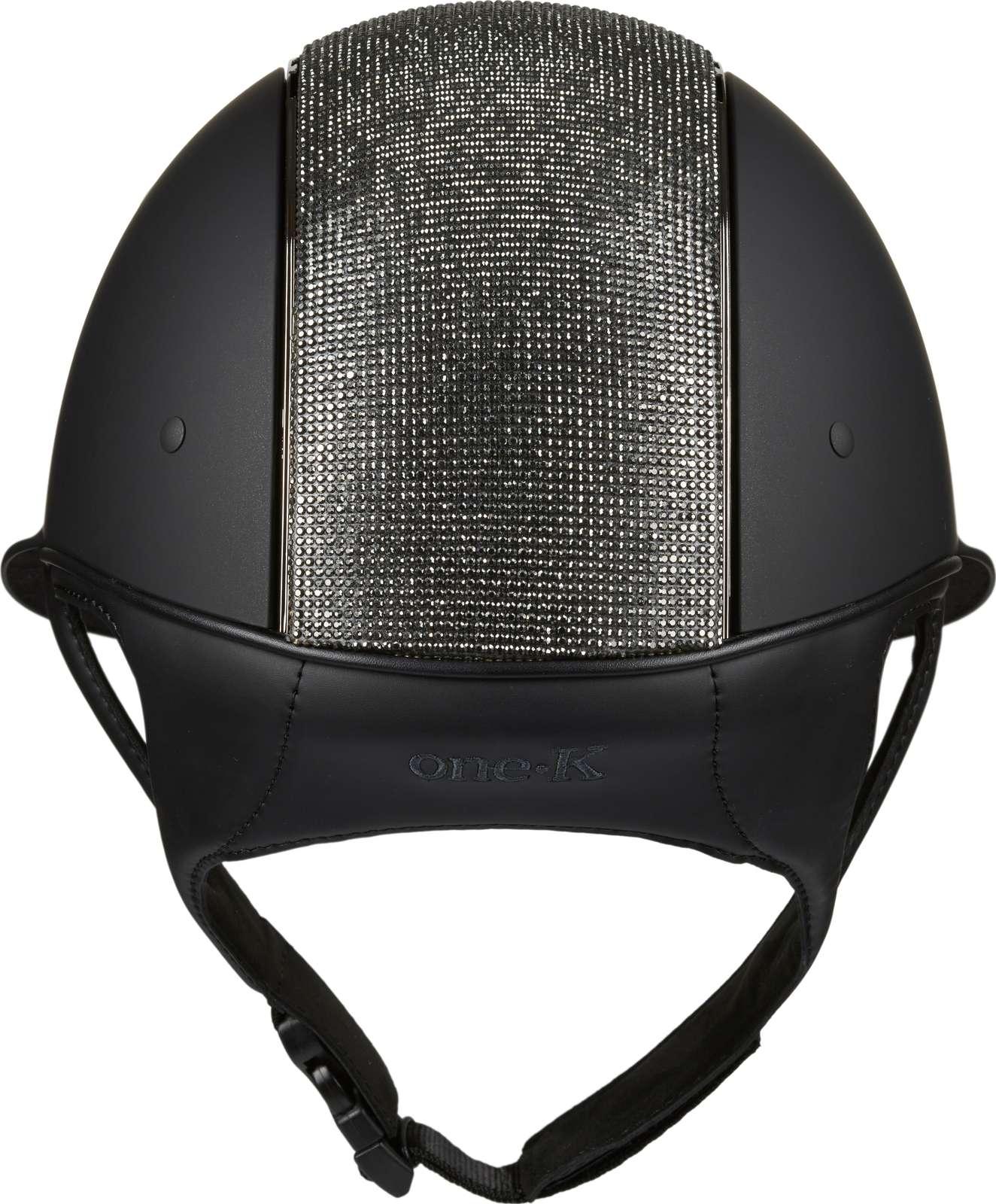 One K Avance Matt Shine Chrome Riding Helmet Black
