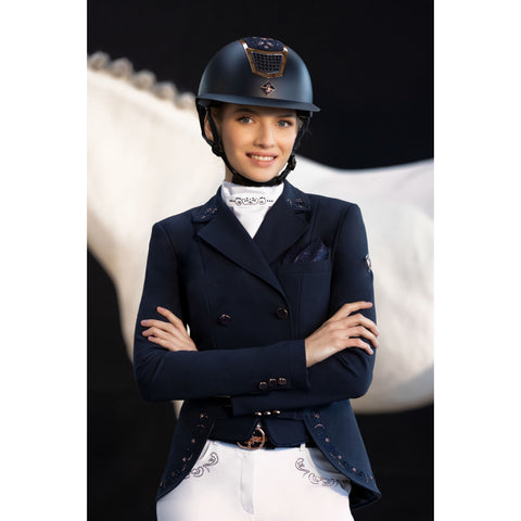 Fairplay_Dressage_Short_Tailcoat_Jacket_Lexim_Chic_Rosegold_Navy