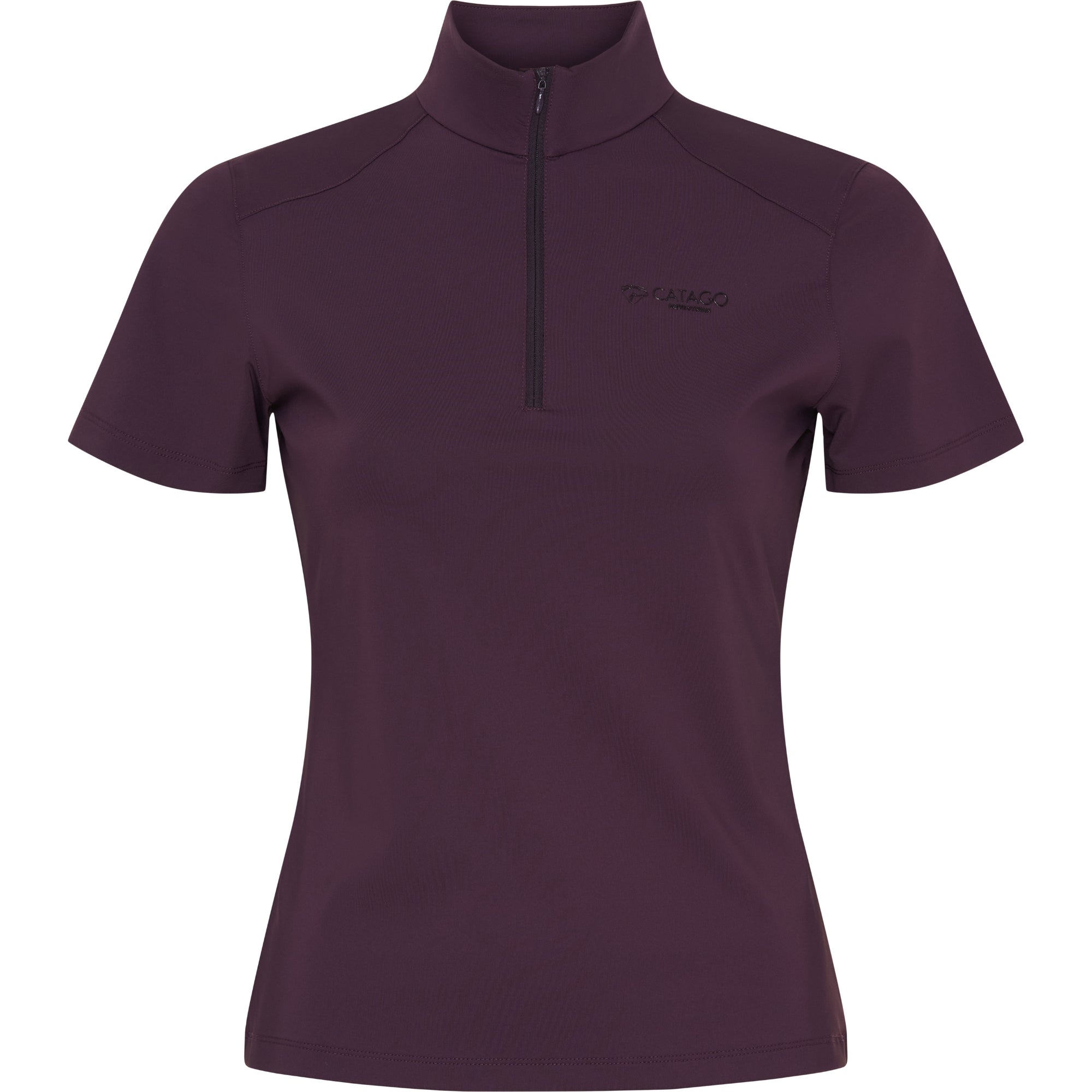 Catago Thelma Short Sleeve Half Zip Top Plum
