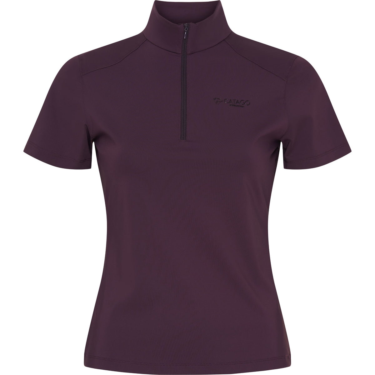 Catago Thelma Short Sleeve Half Zip Top Plum