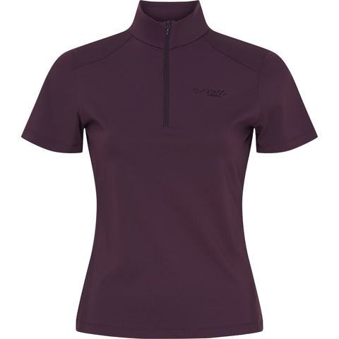Catago Thelma Short Sleeve Half Zip Top Plum