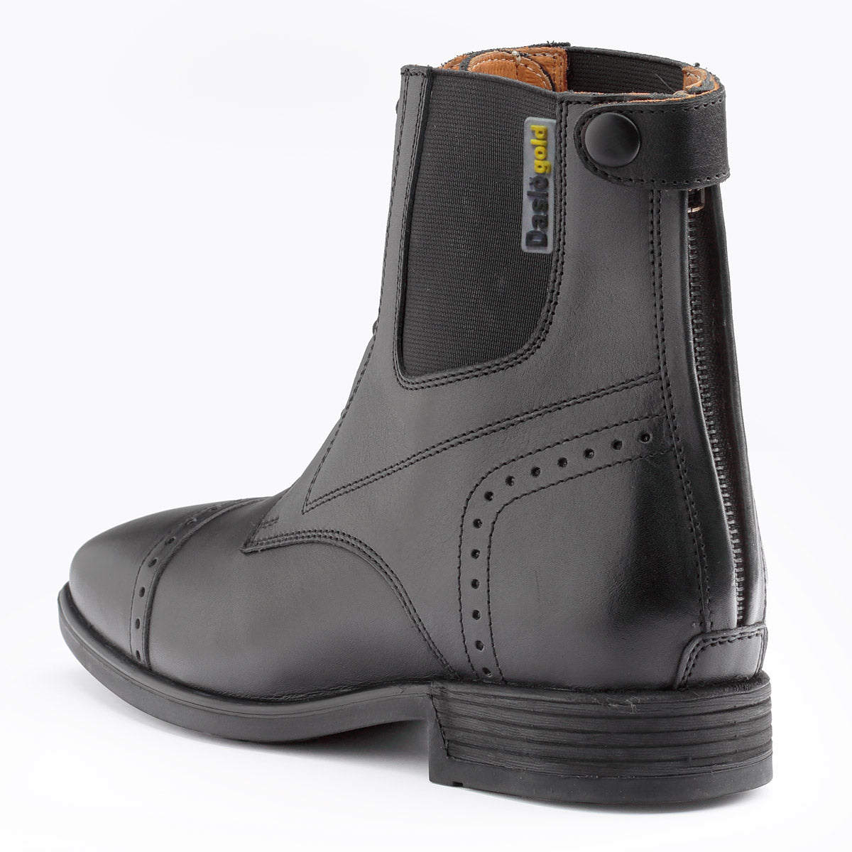 Daslo Gold Leather Jodhpur Boots Elastic Laces Black