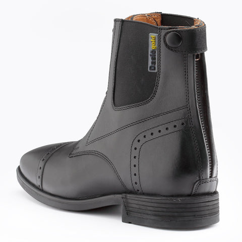 Daslo Gold Leather Jodhpur Boots Elastic Laces Black