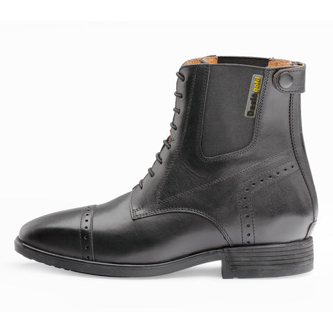 Daslo Gold Leather Jodhpur Boots Elastic Laces Black