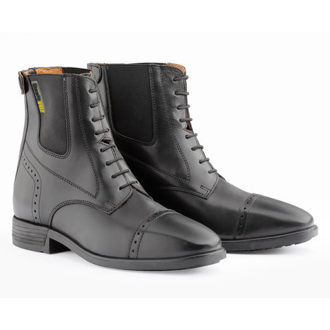 Daslo Gold Leather Jodhpur Boots Elastic Laces Black