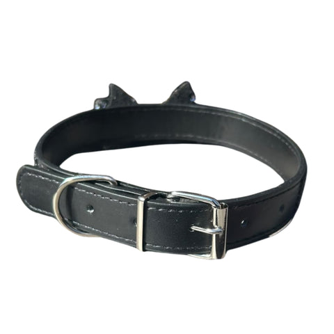 EDC Black Bling Bow Dog Collar With Crystal Bow and Rhinestone Detailing