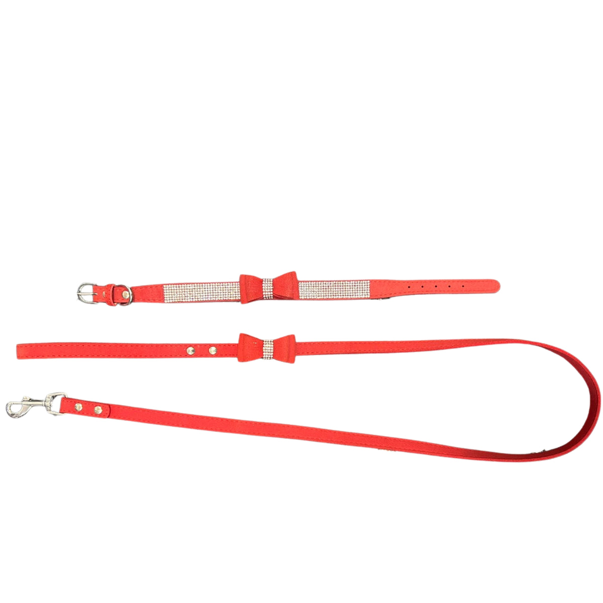 EDC Bling Bow Dog Collar Red