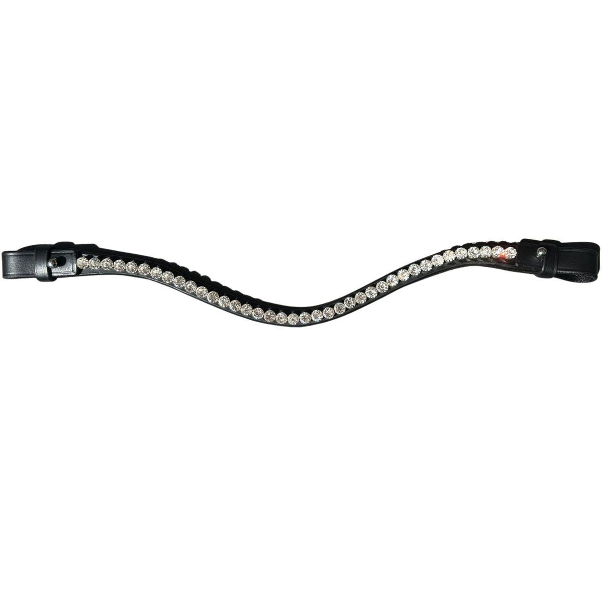 EDC Classic Curved Crystal Browband With Clips and Clear Crystals