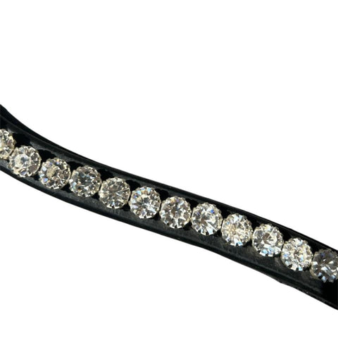 EDC Classic Curved Crystal Browband With Clips and Clear Crystals