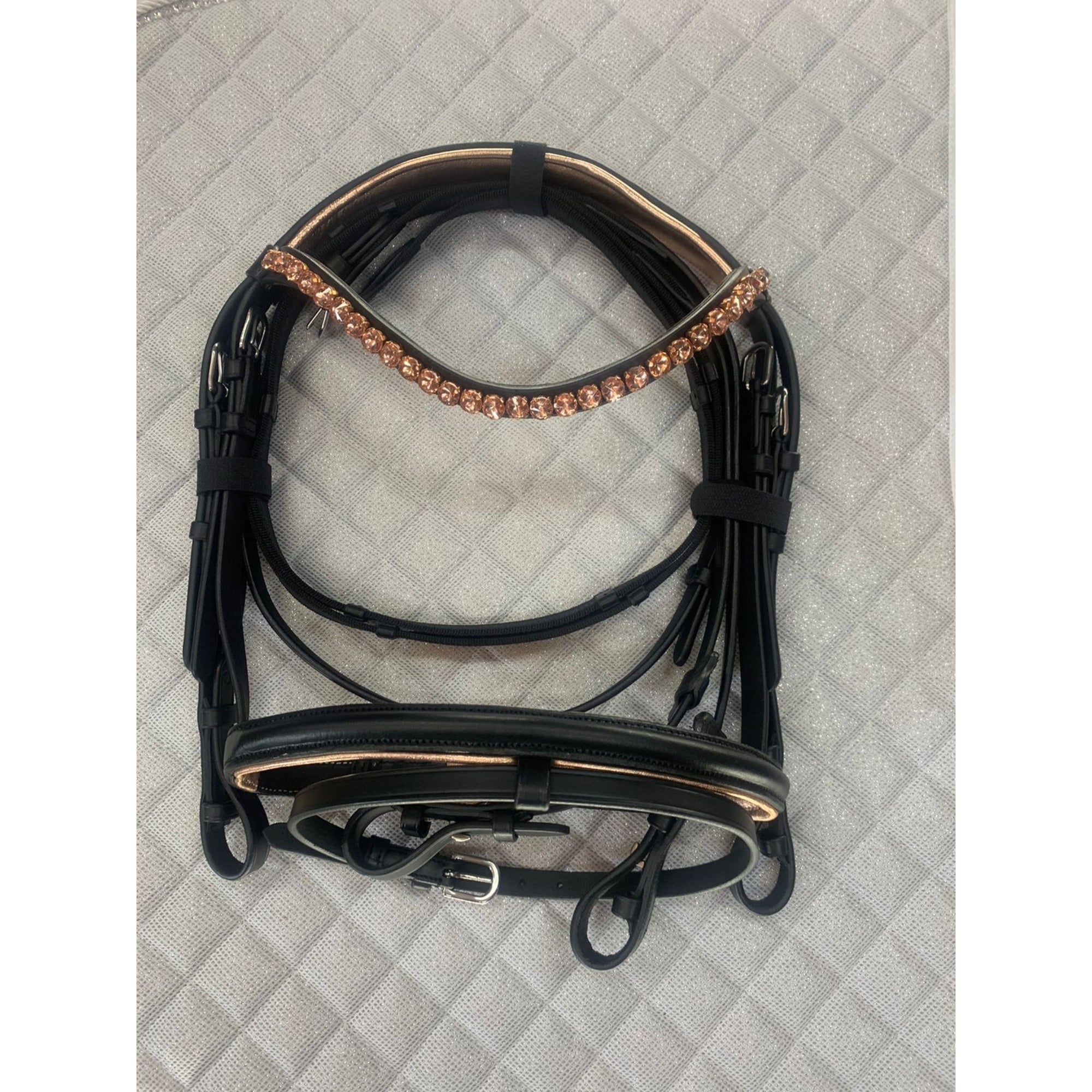 EDC Colour Bridle Blakc Rosegold