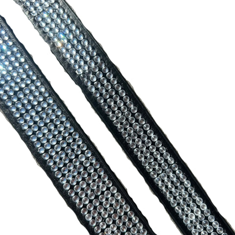 EDC Black Crystal Dog Collar With Sparkling Rhinestone Detailing