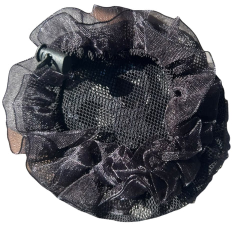 
EDC Crystal Flower Hair Bun Net With Iridescent Crystal Detailing