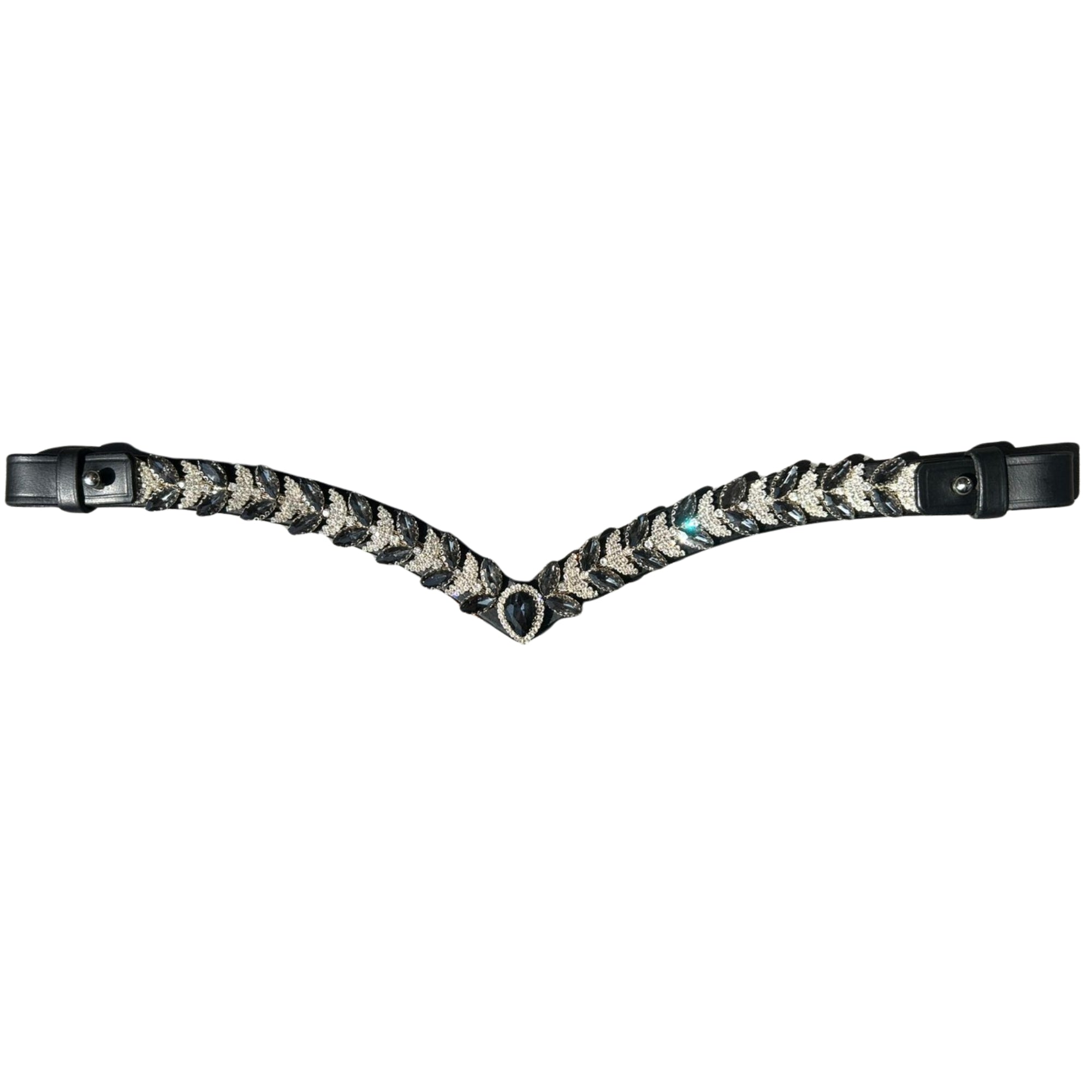 EDC Crystal Leaf Browband With Sparkling Jewel and Rhinestone Detailing
