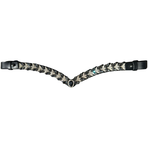 EDC Crystal Leaf Browband With Sparkling Jewel and Rhinestone Detailing