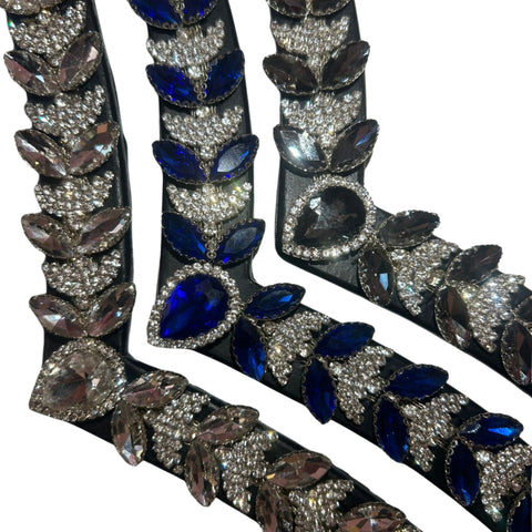 EDC Crystal Leaf Browband With Sparkling Jewel and Rhinestone Detailing