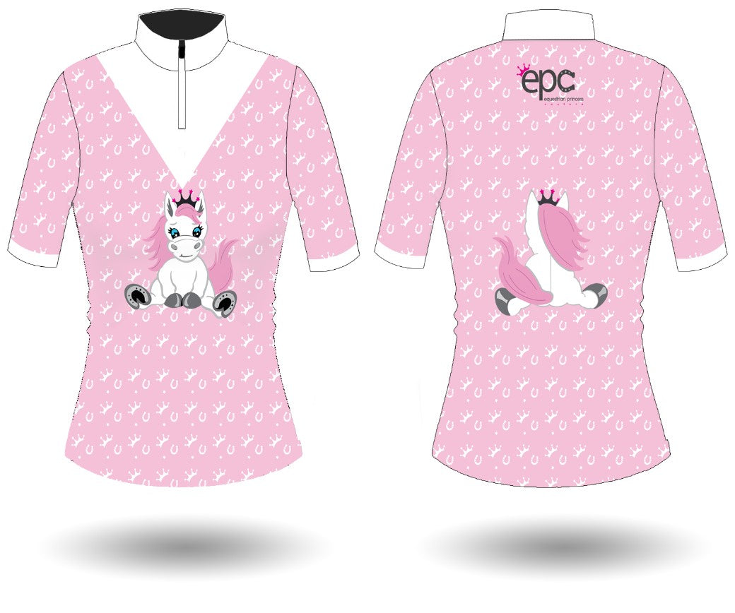 Equestrian Princess Bling Collar Show Shirt Pink