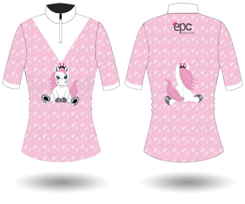 Equestrian Princess Bling Collar Show Shirt Pink