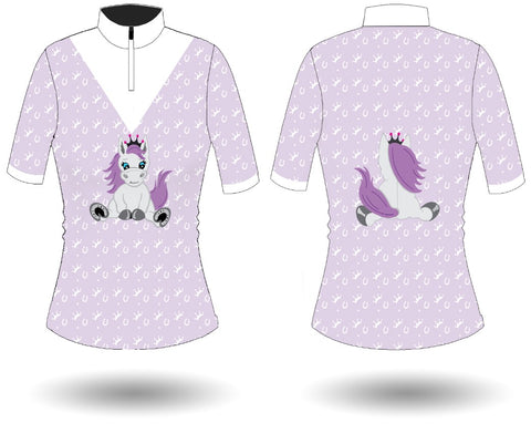 Equestrian Princess Bling Collar Show Shirt Purple
