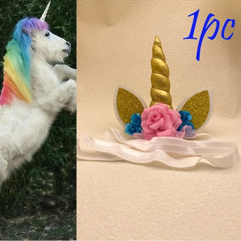 Equestrian Princess Unicorn Headgear With Elastic Headband For Kids Dress Up And Imaginative Play