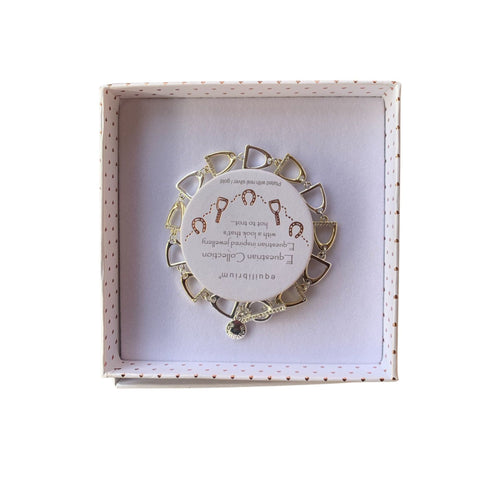 Equilibrium Silver Gold Plated Equestrian Stirrups Bracelet