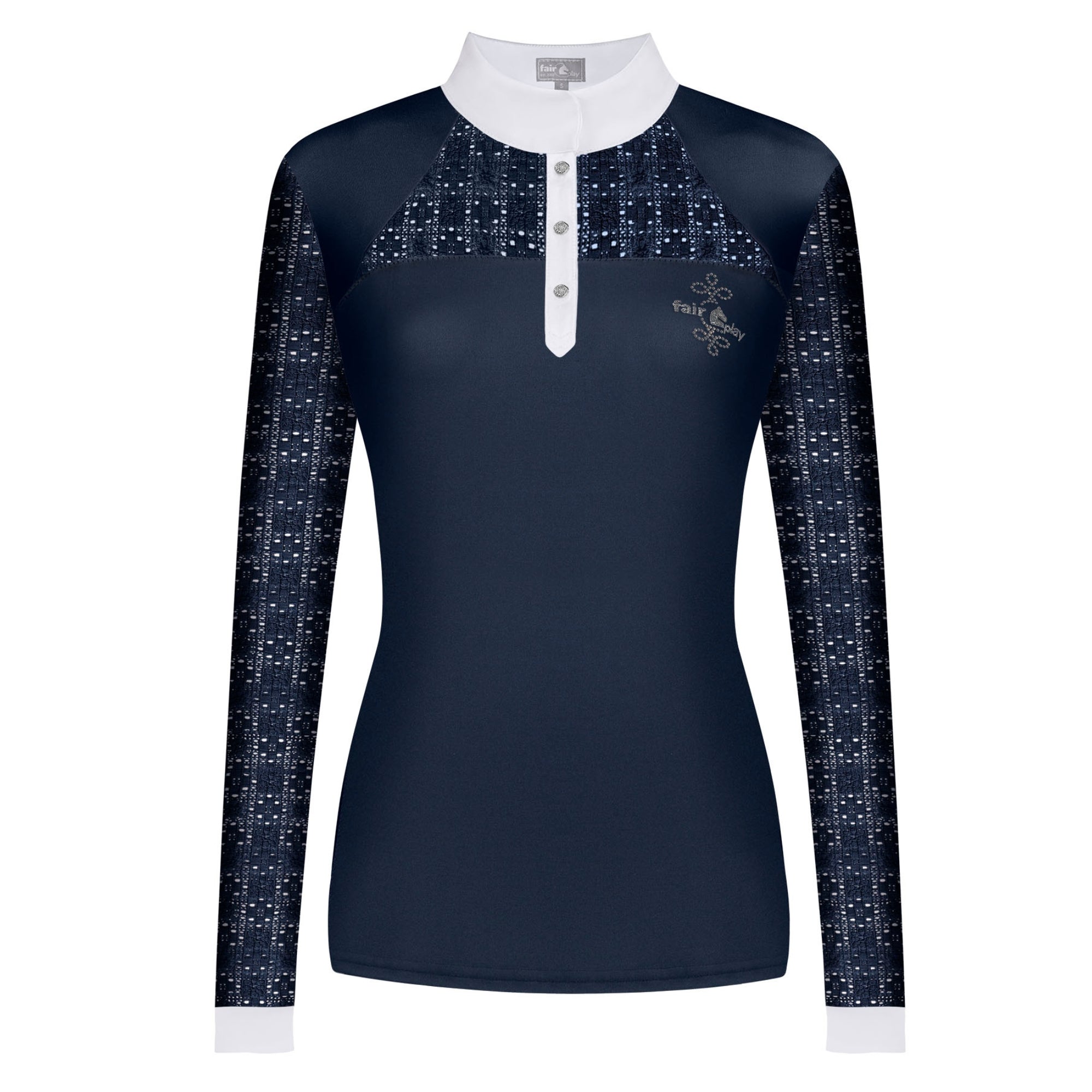 Fair Play Aiko Long Sleeve Competition Shirt Navy