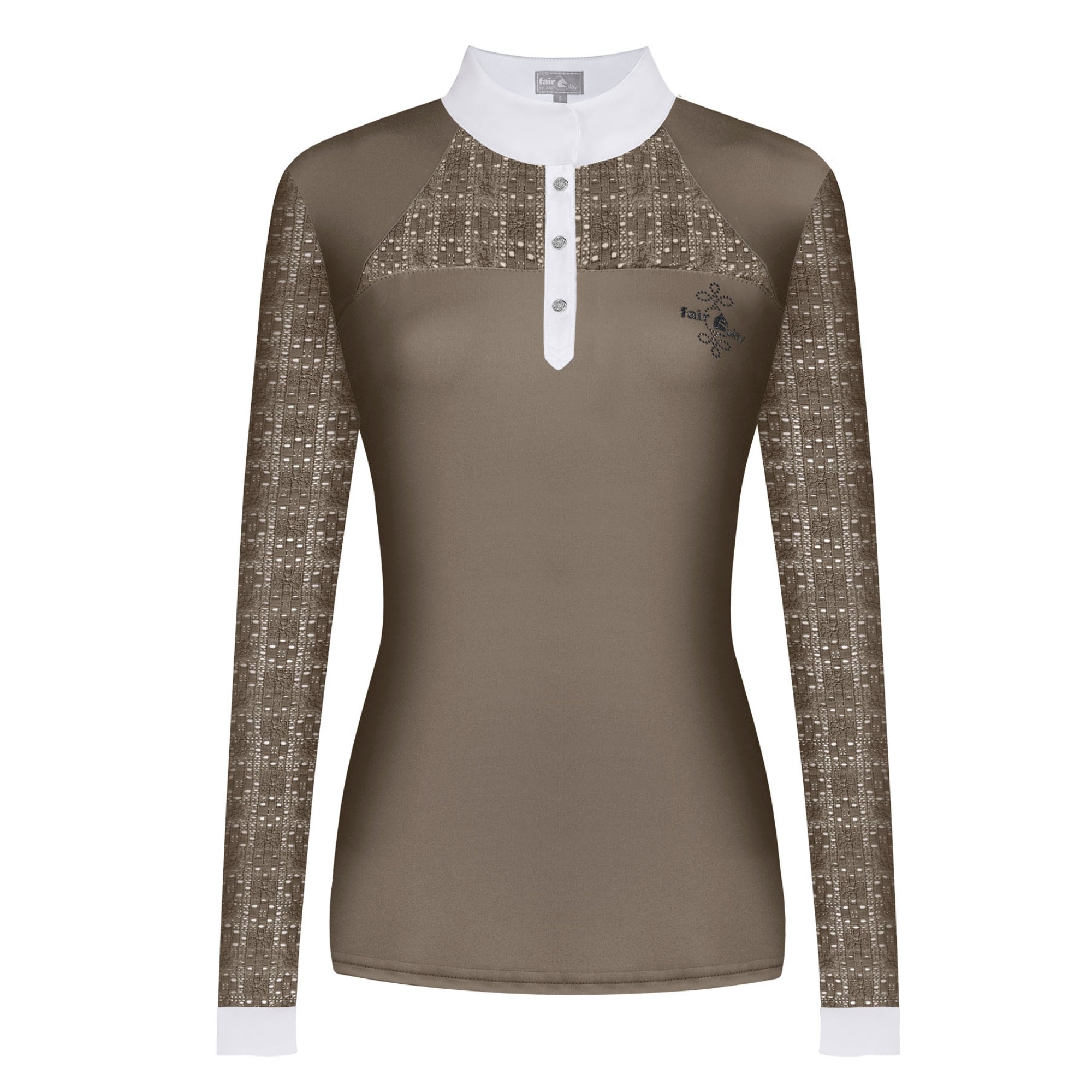 Fair Play Aiko Long Sleeve Competition Shirt Taupe Grey