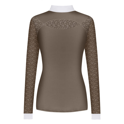 Fair Play Alexis Long Sleeve Competition Shirt Taupe Grey