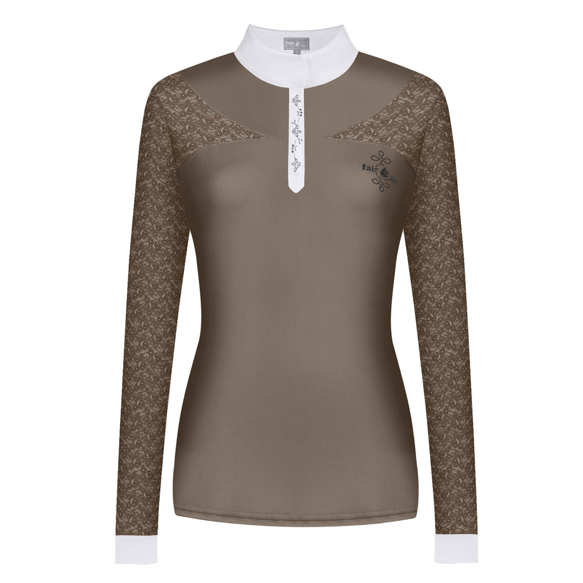 Fair Play Alexis Long Sleeve Competition Shirt Taupe Grey