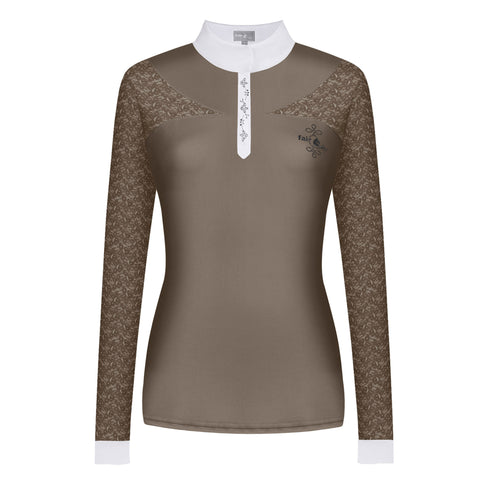Fair Play Alexis Long Sleeve Competition Shirt Taupe Grey