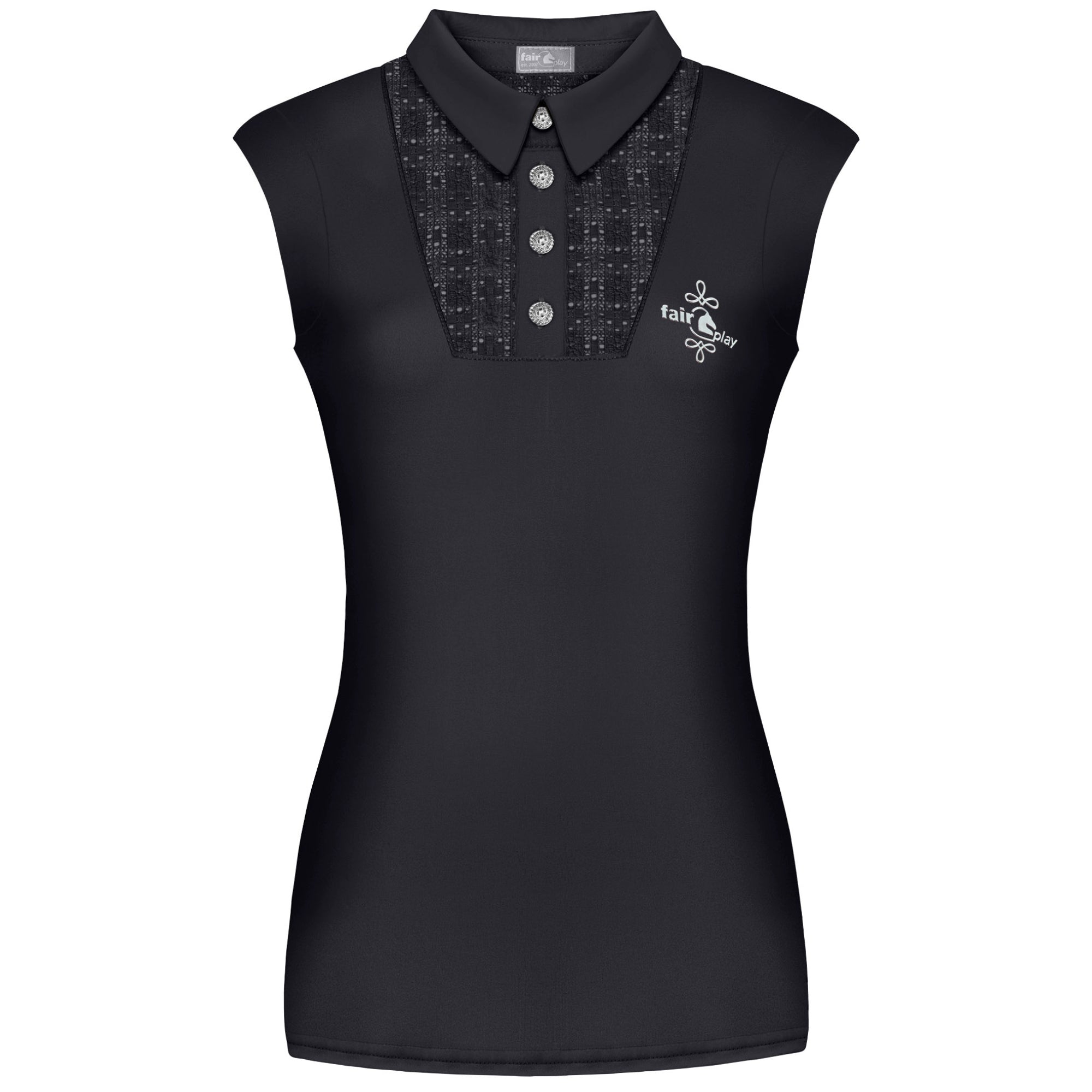 Fair Play Alina Sleeveless Polo Shirt Black
