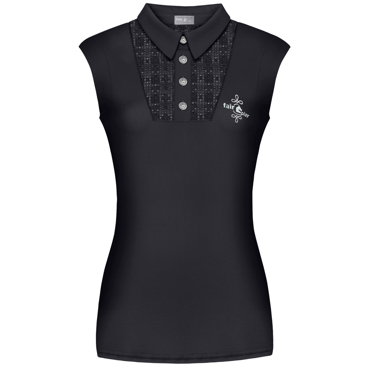 Fair Play Alina Sleeveless Polo Shirt Black