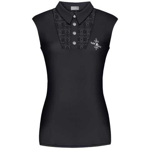 Fair Play Alina Sleeveless Polo Shirt Black