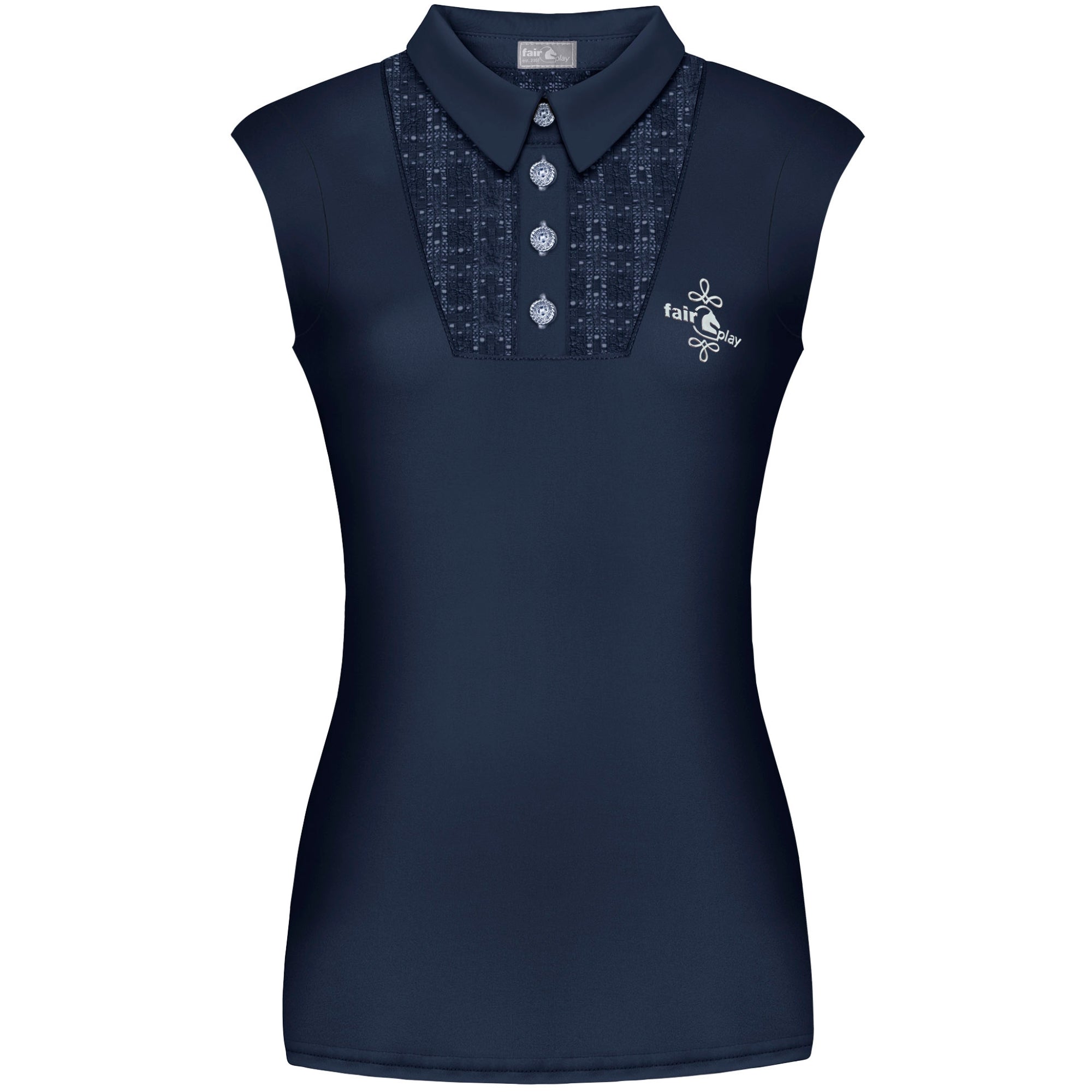 Fair Play Alina Sleeveless Polo Shirt Navy